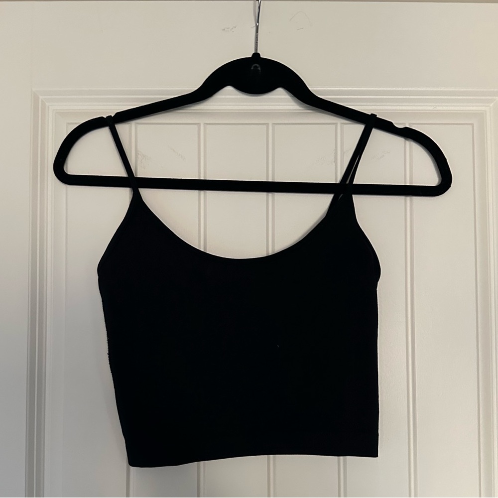 Classic Black Women's cotton crop top.